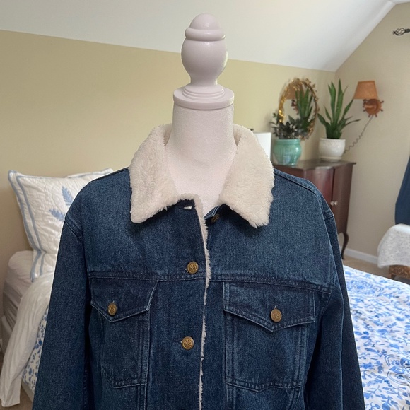 NWT Draper James Shearling Jean Jacket Size Medium (oversized) - Picture 7 of 16